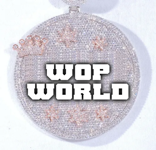 CUSTOM LETTER NECKLACE 3D BIG CROWN DISC sold by The GUU Shop