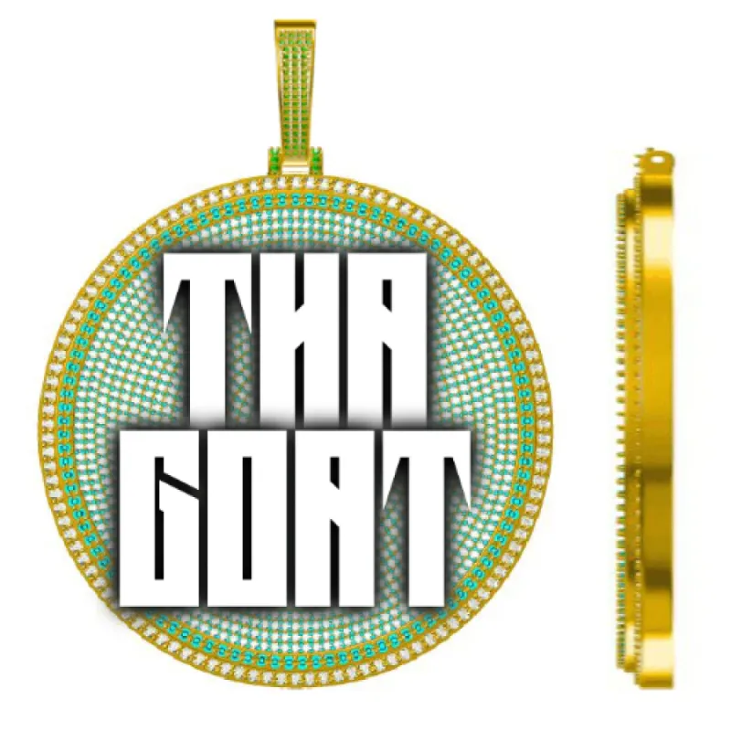 CUSTOM LETTER NECKLACE 3D BIG DISC sold by The GUU Shop