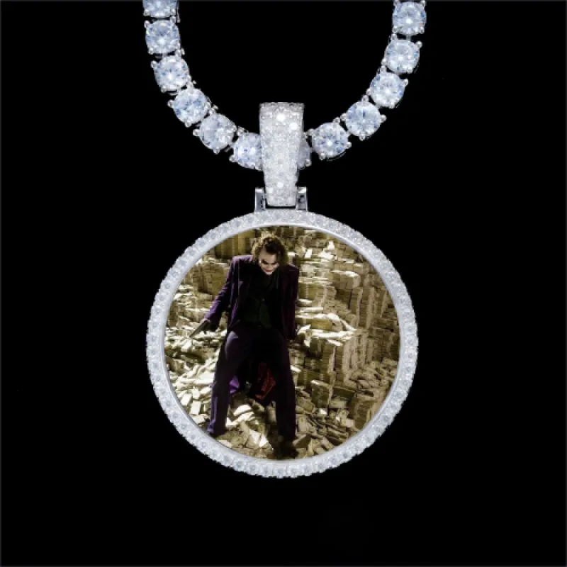 CUSTOM LETTER NECKLACE 3D BIG CROWN DISC sold by The GUU Shop