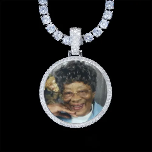 925S & VVS Moissanite 3D Circle Custom Picture Pendant sold by The GUU Shop