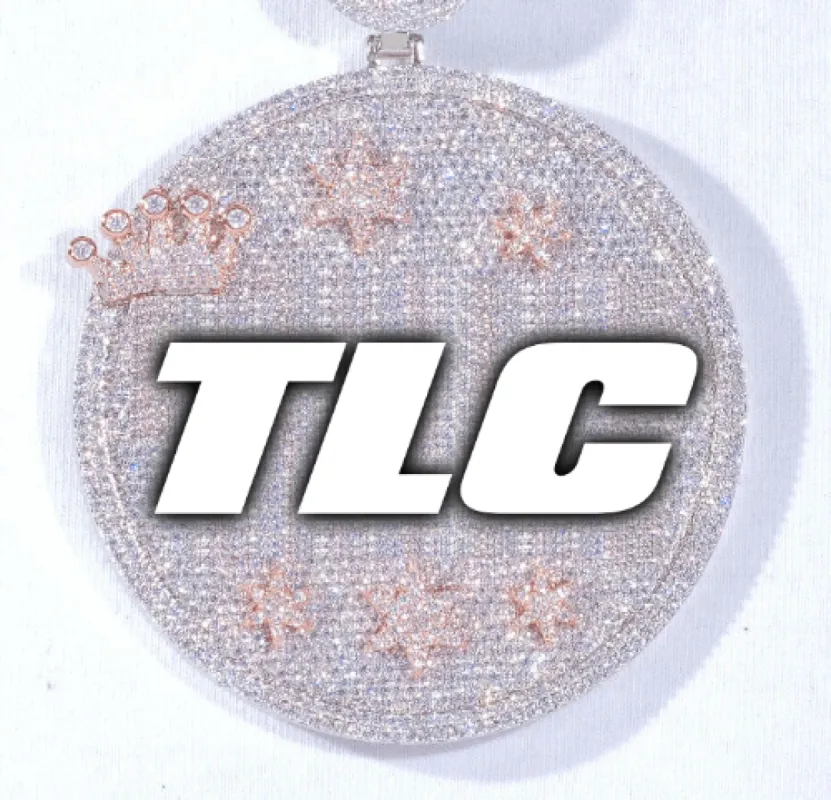 CUSTOM LETTER NECKLACE 3D BIG CROWN DISC sold by The GUU Shop