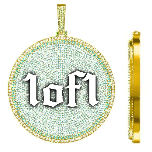 CUSTOM LETTER NECKLACE 3D BIG DISC sold by The GUU Shop