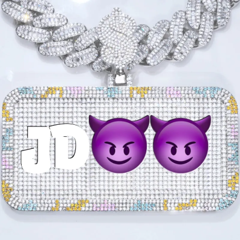 CUSTOM LETTER NECKLACE 3D COLORFUL SQUARE sold by The GUU Shop