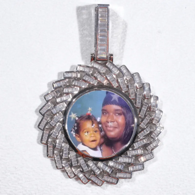 Large 3D Baguette Custom Picture Pendant sold by The GUU Shop