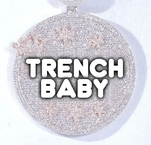 CUSTOM LETTER NECKLACE 3D BIG CROWN DISC sold by The GUU Shop