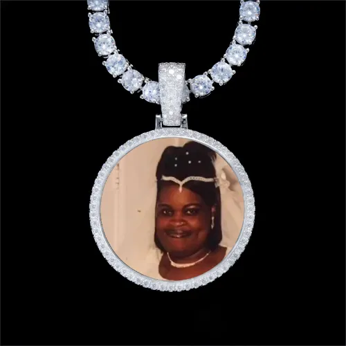 925S & VVS Moissanite 3D Circle Custom Picture Pendant sold by The GUU Shop
