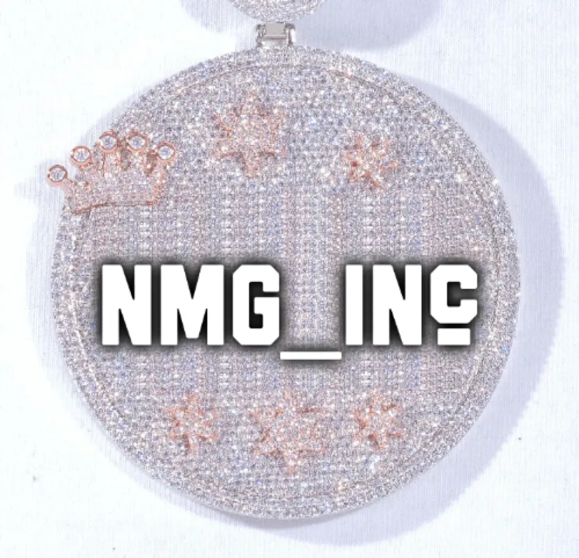 CUSTOM LETTER NECKLACE 3D BIG CROWN DISC sold by The GUU Shop