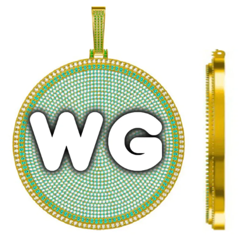 CUSTOM LETTER NECKLACE 3D BIG DISC sold by The GUU Shop