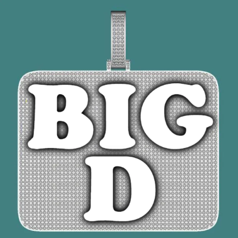 CUSTOM LETTER NECKLACE 3D BIG SQUARE sold by The GUU Shop