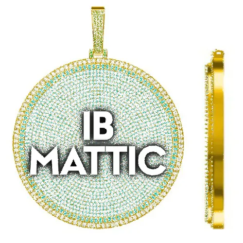 CUSTOM LETTER NECKLACE 3D BIG DISC sold by The GUU Shop