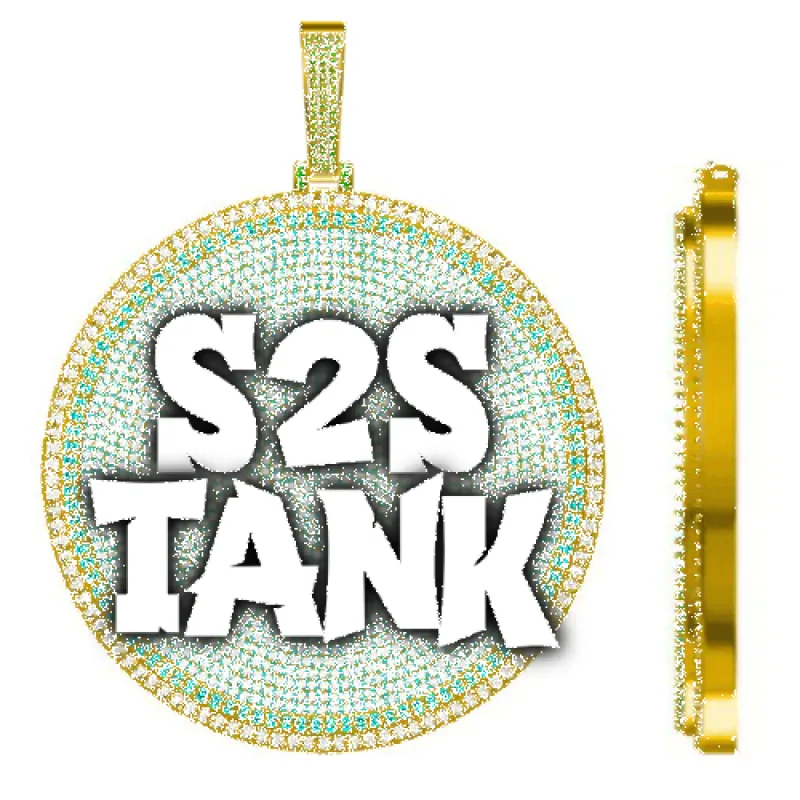 CUSTOM LETTER NECKLACE 3D BIG DISC sold by The GUU Shop