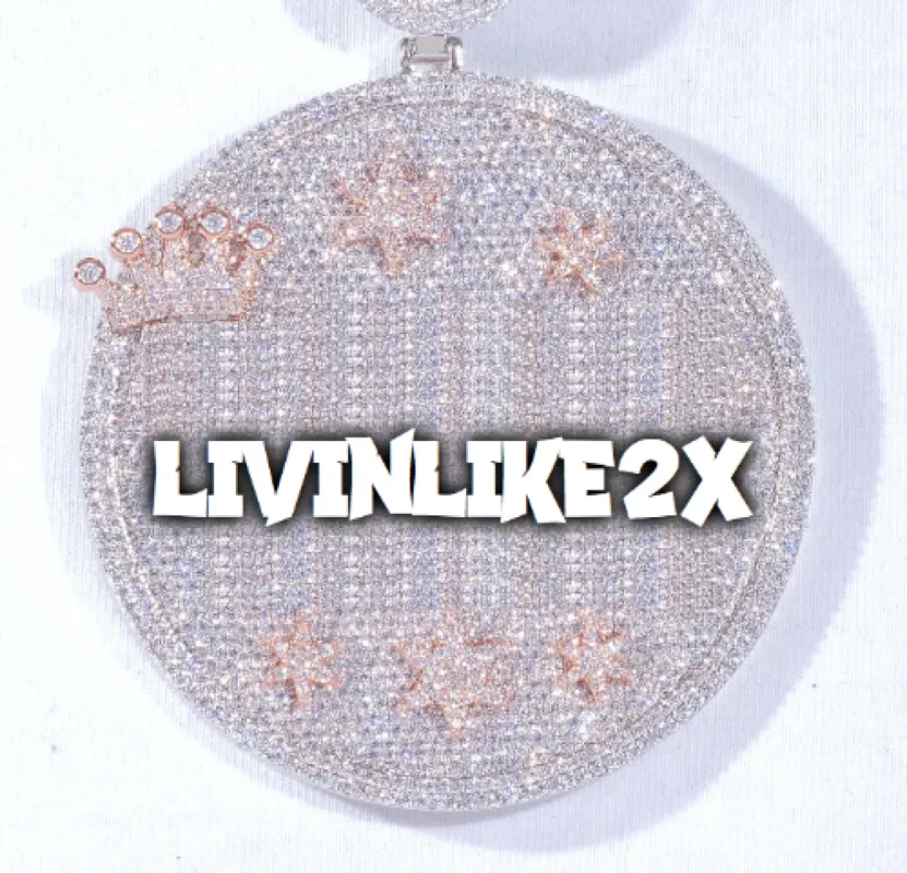 CUSTOM LETTER NECKLACE 3D BIG CROWN DISC sold by The GUU Shop