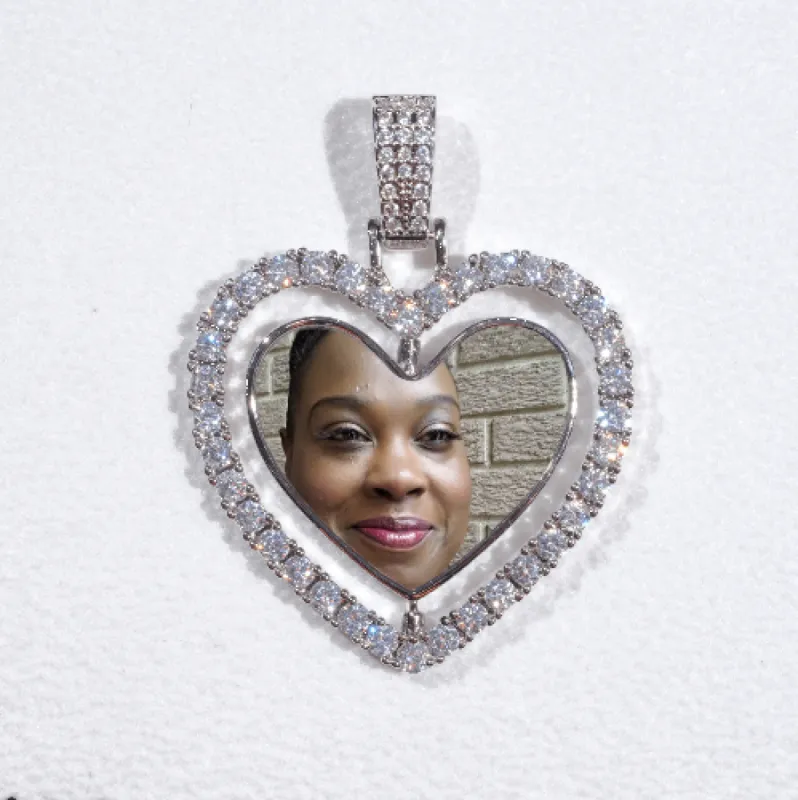 3D Spinning 2-Faced Heart Custom Picture Pendant sold by The GUU Shop