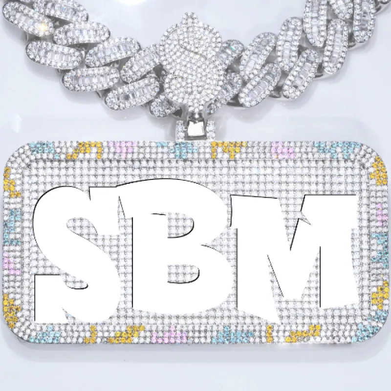 CUSTOM LETTER NECKLACE 3D COLORFUL SQUARE sold by The GUU Shop