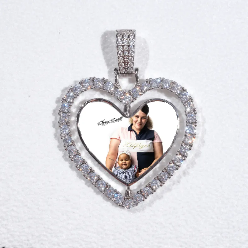 3D Spinning 2-Faced Heart Custom Picture Pendant sold by The GUU Shop