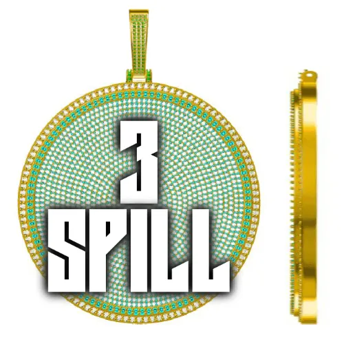 CUSTOM LETTER NECKLACE 3D BIG DISC sold by The GUU Shop