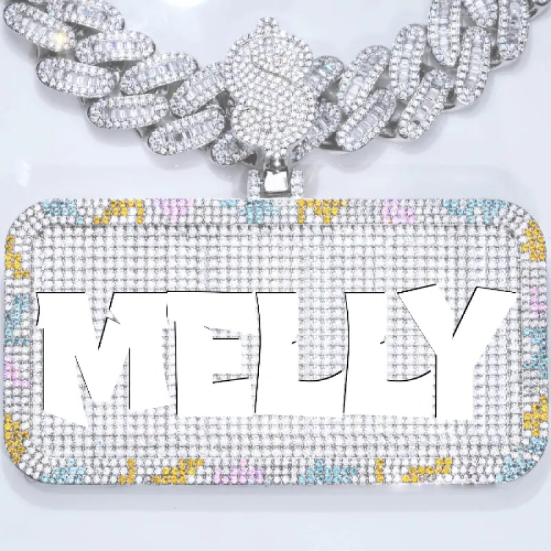 CUSTOM LETTER NECKLACE 3D COLORFUL SQUARE sold by The GUU Shop