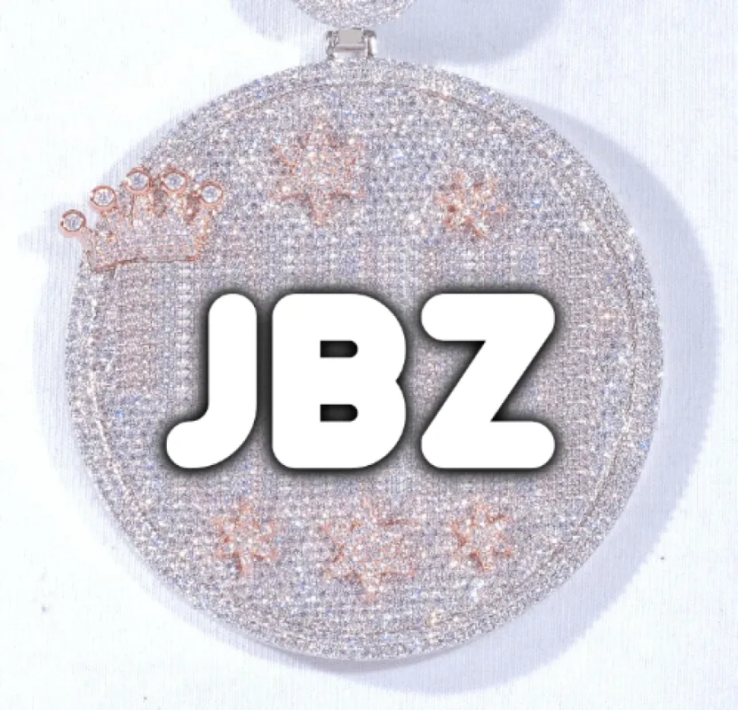 CUSTOM LETTER NECKLACE 3D BIG CROWN DISC sold by The GUU Shop