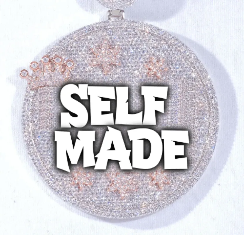 CUSTOM LETTER NECKLACE 3D BIG CROWN DISC made by The GUU Shop