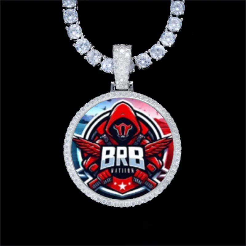 925S & VVS Moissanite 3D Circle Custom Picture Pendant sold by The GUU Shop