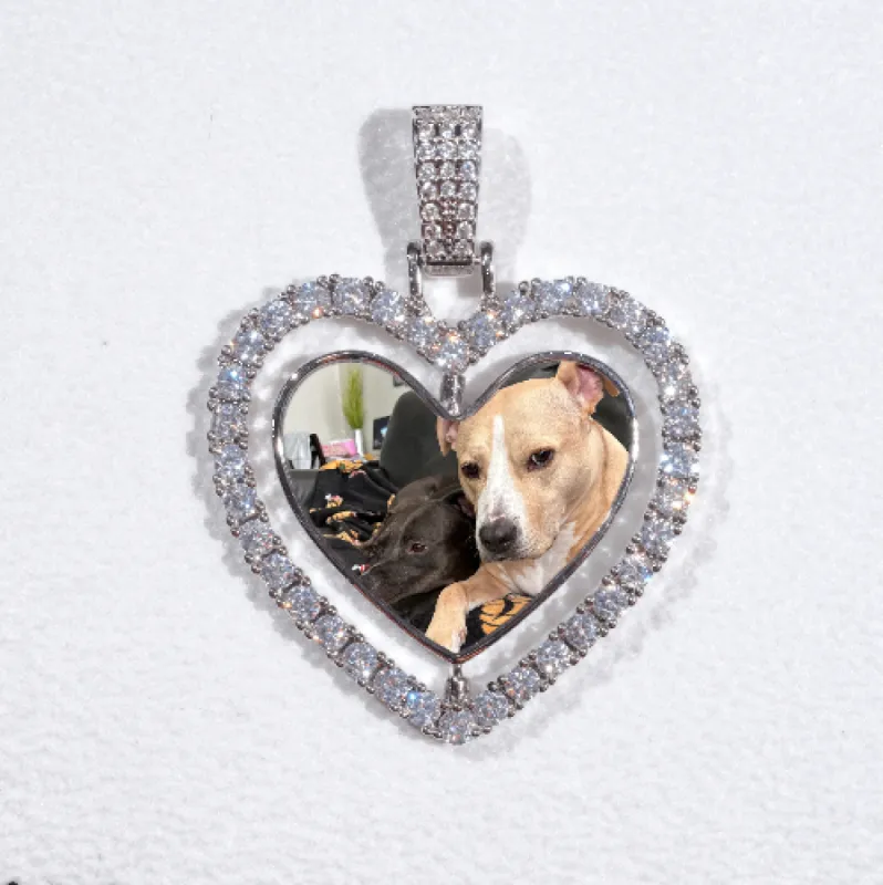 3D Spinning 2-Faced Heart Custom Picture Pendant sold by The GUU Shop