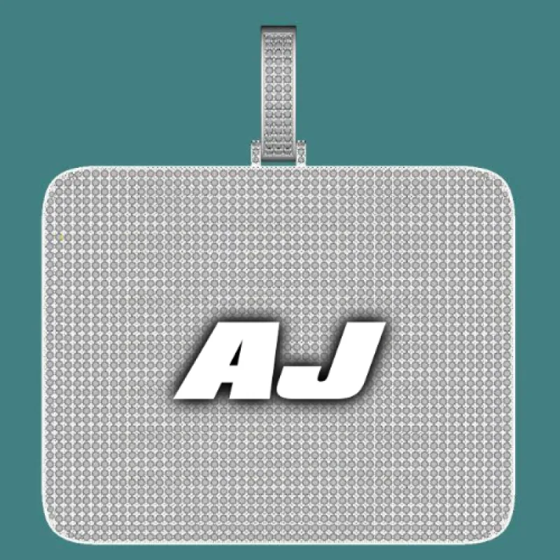 CUSTOM LETTER NECKLACE 3D BIG SQUARE sold by The GUU Shop