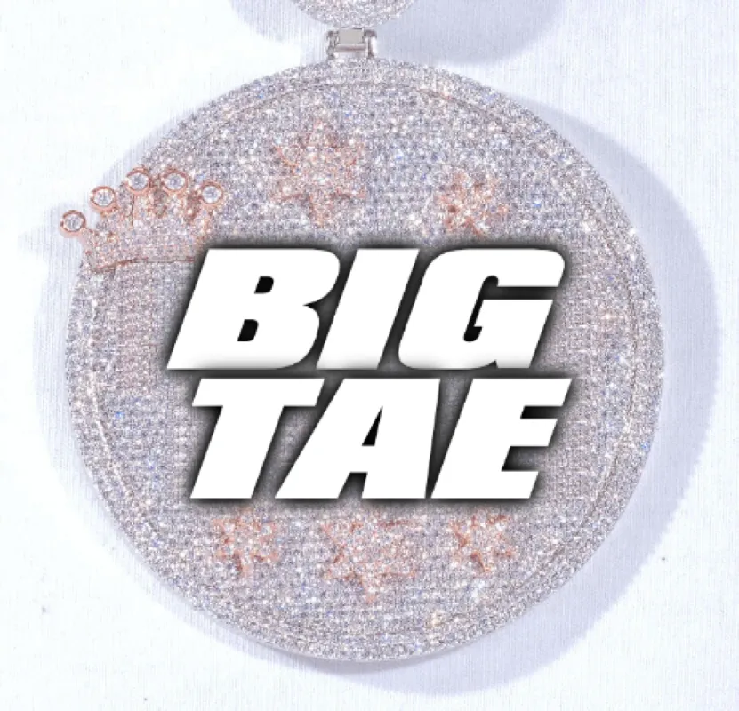 CUSTOM LETTER NECKLACE 3D BIG CROWN DISC sold by The GUU Shop