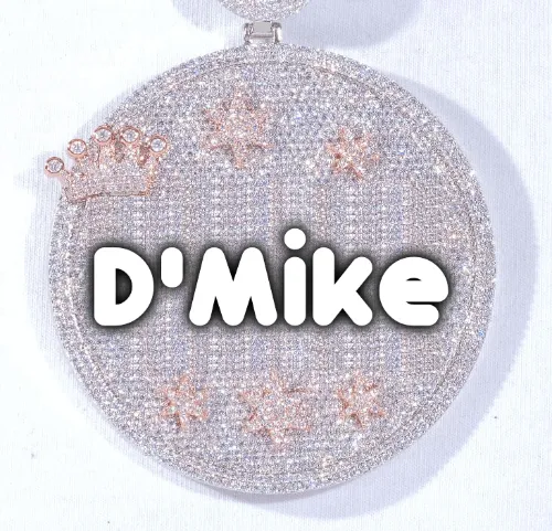 CUSTOM LETTER NECKLACE 3D BIG CROWN DISC sold by The GUU Shop