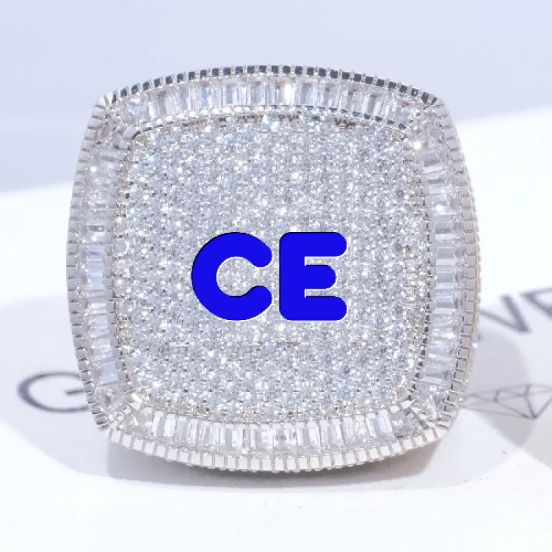 CUSTOM LETTER 3D ICED RING sold by The GUU Shop