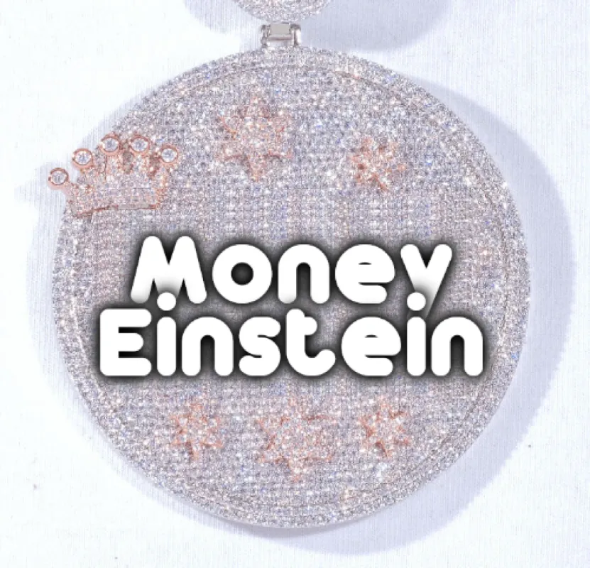 CUSTOM LETTER NECKLACE 3D BIG CROWN DISC sold by The GUU Shop