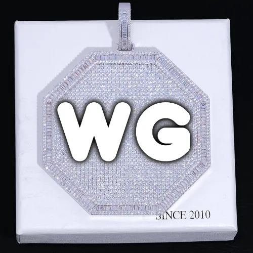 CUSTOM LETTER NECKLACE 3D BIG OCTAGON sold by The GUU Shop