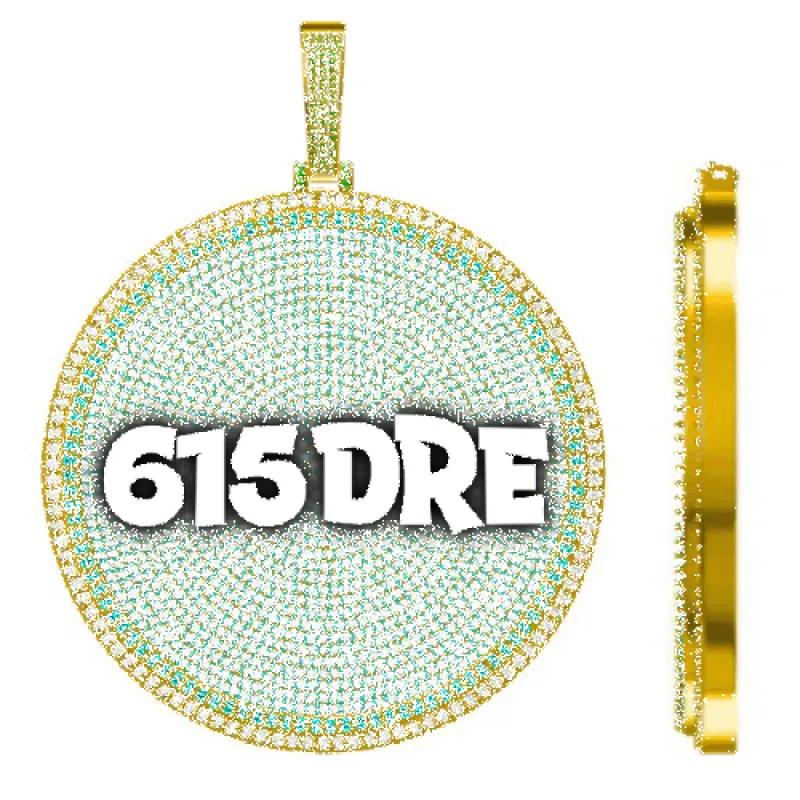 CUSTOM LETTER NECKLACE 3D BIG DISC sold by The GUU Shop