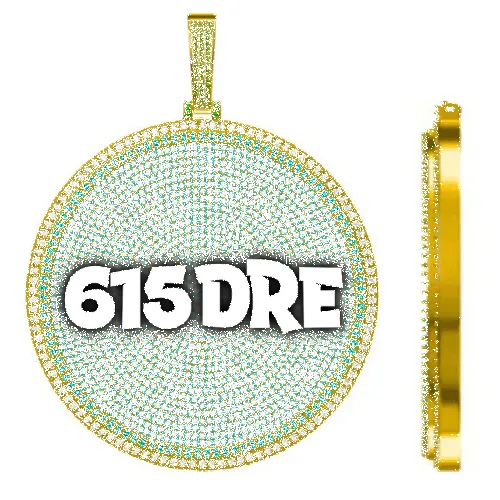 CUSTOM LETTER NECKLACE 3D BIG DISC sold by The GUU Shop