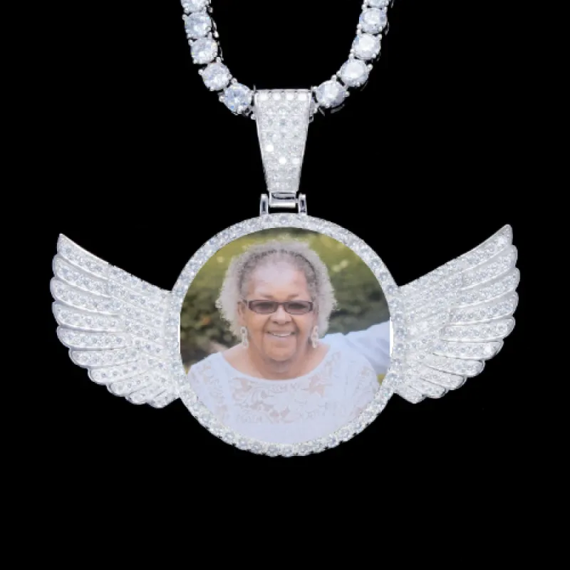 925S & VVS Moissanite 3D Wing Custom Picture Pendant sold by The GUU Shop