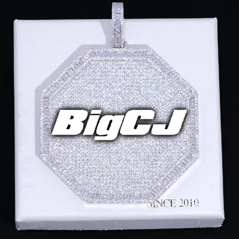 CUSTOM LETTER NECKLACE 3D BIG OCTAGON sold by The GUU Shop