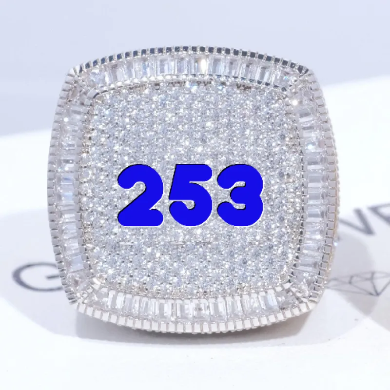 CUSTOM LETTER 3D ICED RING sold by The GUU Shop