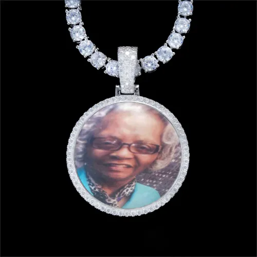 925S & VVS Moissanite 3D Circle Custom Picture Pendant sold by The GUU Shop