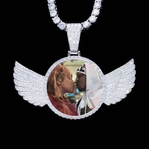 925S & VVS Moissanite 3D Wing Custom Picture Pendant sold by The GUU Shop