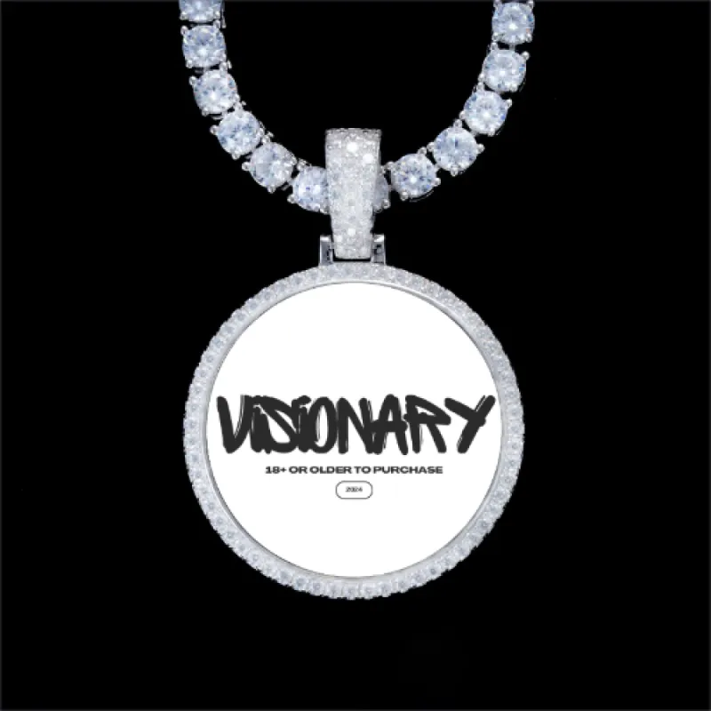 925S & VVS Moissanite 3D Circle Custom Picture Pendant sold by The GUU Shop