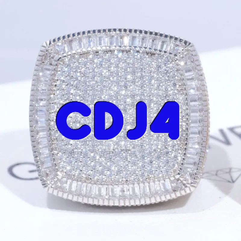CUSTOM LETTER 3D ICED RING sold by The GUU Shop