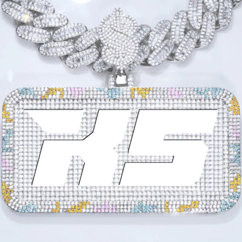 CUSTOM LETTER NECKLACE 3D COLORFUL SQUARE sold by The GUU Shop