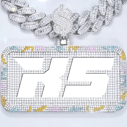 CUSTOM LETTER NECKLACE 3D COLORFUL SQUARE sold by The GUU Shop