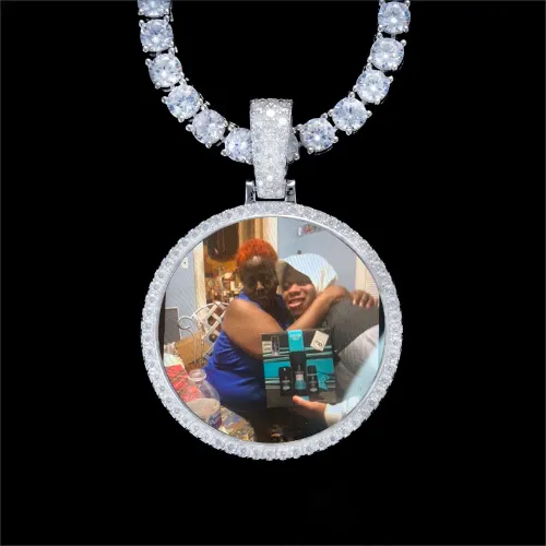925S & VVS Moissanite 3D Circle Custom Picture Pendant sold by The GUU Shop