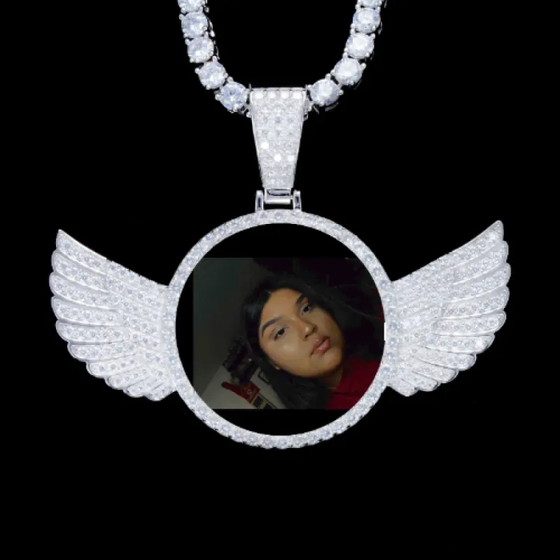 925S & VVS Moissanite 3D Wing Custom Picture Pendant sold by The GUU Shop