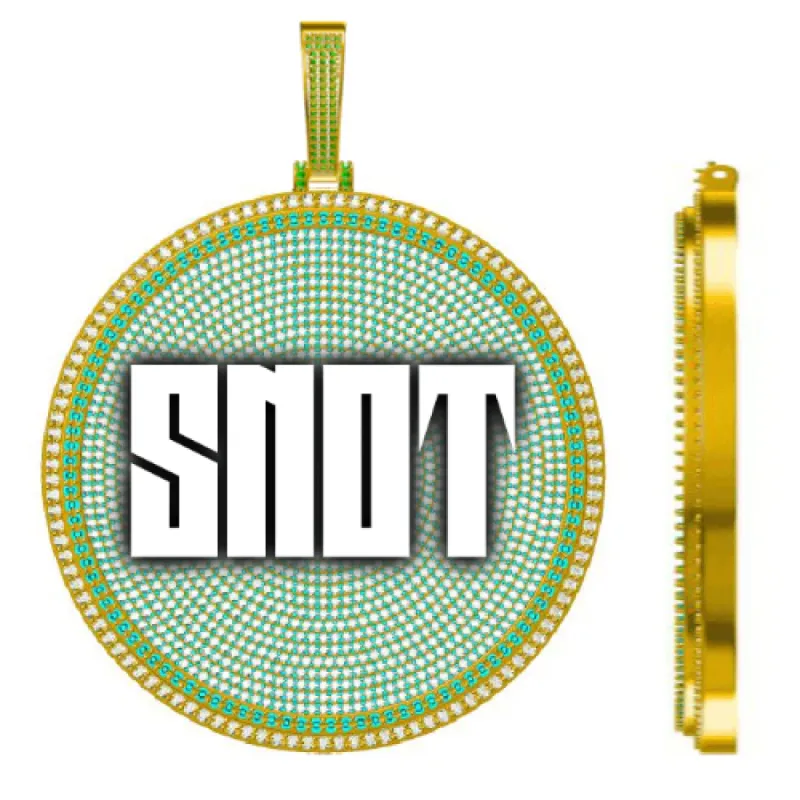 CUSTOM LETTER NECKLACE 3D BIG DISC sold by The GUU Shop