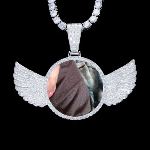 925S & VVS Moissanite 3D Wing Custom Picture Pendant sold by The GUU Shop