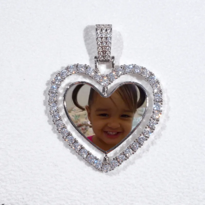 3D Spinning 2-Faced Heart Custom Picture Pendant sold by The GUU Shop