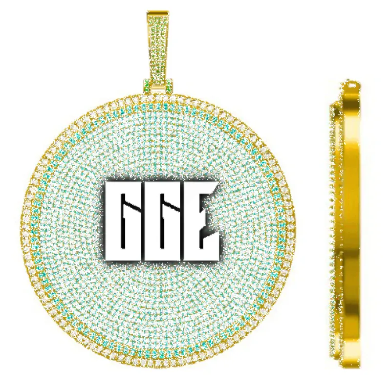 CUSTOM LETTER NECKLACE 3D BIG DISC sold by The GUU Shop