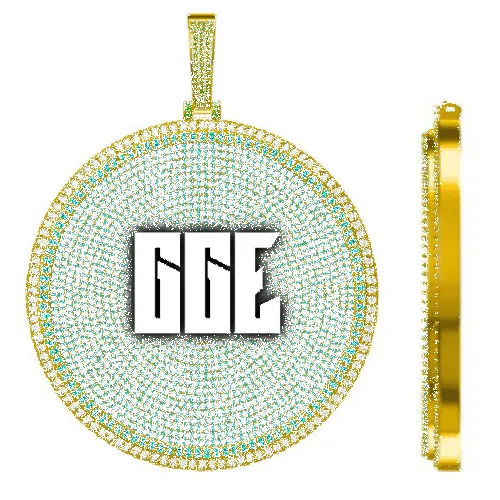 CUSTOM LETTER NECKLACE 3D BIG DISC sold by The GUU Shop