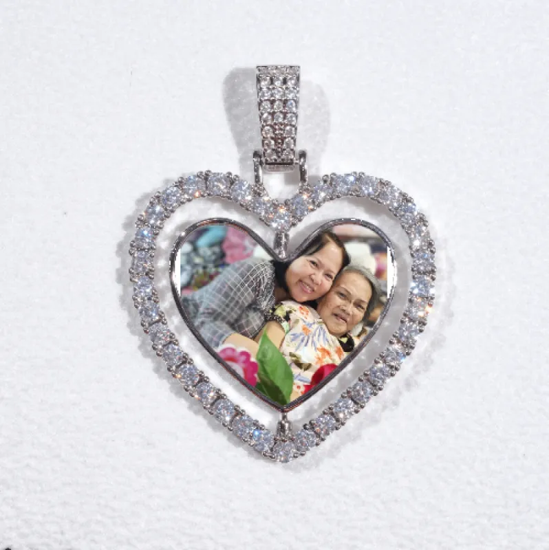 3D Spinning 2-Faced Heart Custom Picture Pendant sold by The GUU Shop